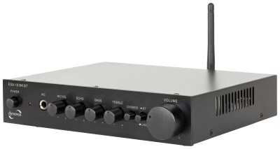 Dynavox Mini-förstärkare ESA-18 MK BT, stereo digital förstärkare, skruvbara anslutningsterminaler, integrerad BT-antenn, Mikrofoningång samt Line In/Out, Svart#1