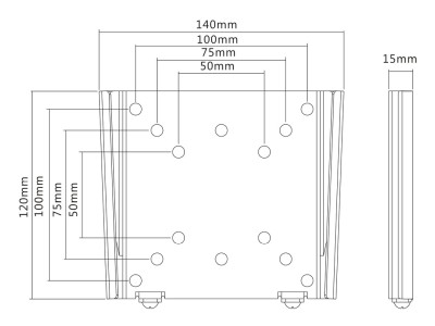 Multibrackets Wallmount I VESA 50x50mm / 75x75mm / 100x100mm - Svart#7