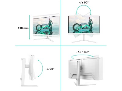 27" IPS Evnia Gamingskärm 27M2N3501PA 2560x1440, 1ms, 260Hz, Pivot - Vit#4