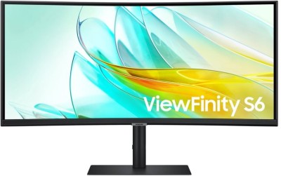 34" Samsung ViewFinity S6 S34C652, Curved VA 3440x1440, 5 ms, 100Hz FreeSync, HDR10, 1000R, höjdjusterbar, HDMI/DP/USB-C 90W, LAN, USB 3.2-hubb#1