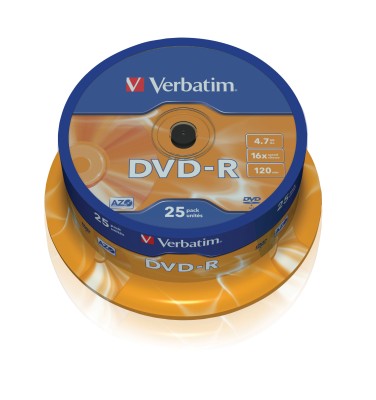 DVD-R media Verbatim 4.7 GB 16X, 25-pack spindel