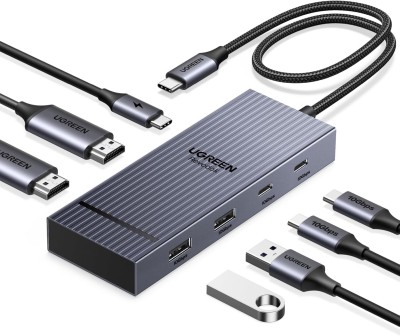 Revodock Pro Docka 2xHDMI 4K@60Hz stöd för 2 skärmar, 10 Gbps USB-C Hub Dual Display 2xUSB-A 3.2 & 1xUSB-C 3.2