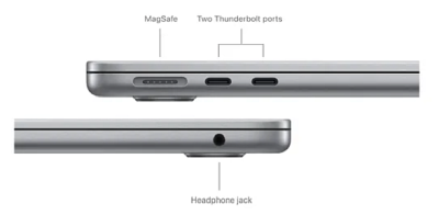 Apple MacBook Air 13.6 tum, Apple M3 8-core CPU 10-core GPU, 16 GB, 256 GB SSD, 30W strömadapter - Rymdgrå#4