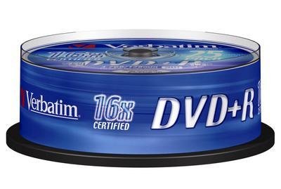 DVD+R media Verbatim 4.7 GB 16X, 25-pack spindel