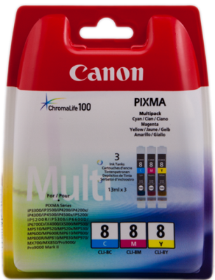 Canon CLI-8 Multipack (cyan/magenta/gul)