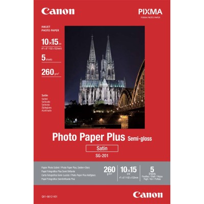 Canon SG-201 Photo Paper Plus Semi-Gloss, 10x15 cm, 5 ark