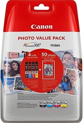 Canon CLI-551 XL Photo Value Pack C/M/Y/BK + Photo paper 50 st PP-201 10x15