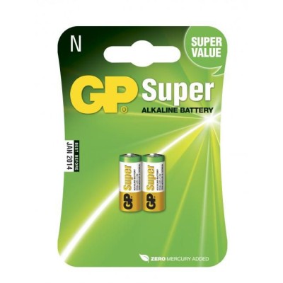 GP SUPER ALKALINE LR1 BATTERY, 910A 5513, LR1, Alkaline, 1.5