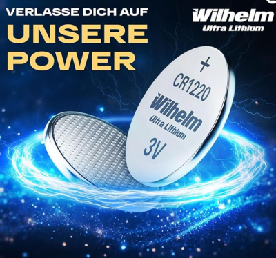 Batteri Wilhelm 3V 40 mAh litiumknappbatteri CR1220. 1-pack