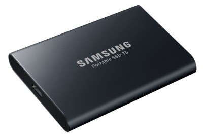 2 TB Samsung Portable SSD T5, USB-C 3.1, inkl. adapter för Typ A - Svart