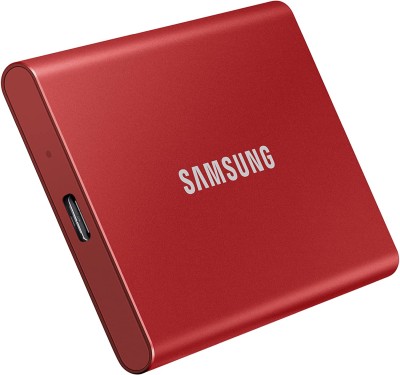 1 TB Samsung Portable SSD T7, USB-C 3.2, inkl. adapter för Typ A - Röd
