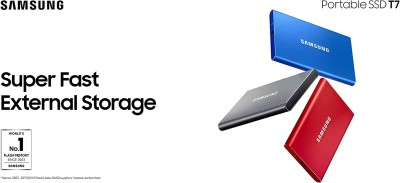 1 TB Samsung Portable SSD T7, USB-C 3.2, inkl. adapter för Typ A - Röd#3