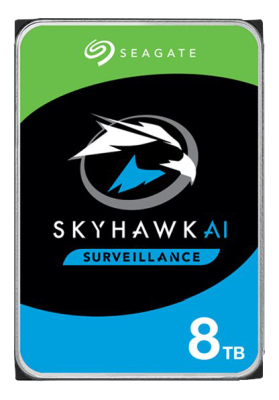 8 TB Seagate Skyhawk AI, 7200 rpm, 256 MB cache, SATA3, Surveillance med 3 års Seagate Rescue Data Recovery