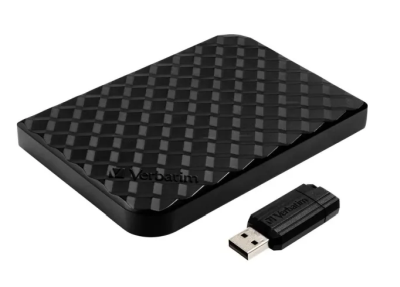 1,5 TB Verbatim Portable, 2.5", USB 3.0 - Svart Hårddisk, inkl. 16 Gb Usb