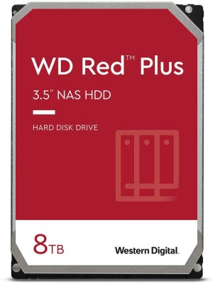 8 TB WD Red Plus, 5640 rpm, 256 MB cache SATA3, optimerad för NAS med 24/7 drift