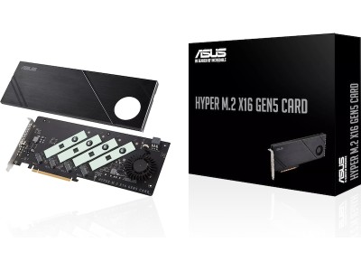 Asus Hyper M.2, PCI-E 5.0 x16, 4xM.2 NVMe, 2242/2260/2280/22110