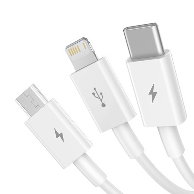 Baseus Superior Multi Charger Kabel USB A, USB C+Micro USB A+Lightning, USB2, 0,48 Gbit/s, 1,5m - Vit#2