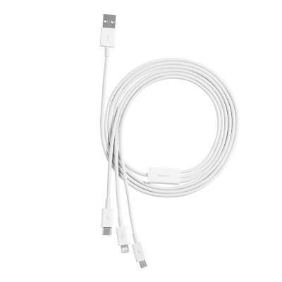 Baseus Superior Multi Charger Kabel USB A, USB C+Micro USB A+Lightning, USB2, 0,48 Gbit/s, 1,5m - Vit#4