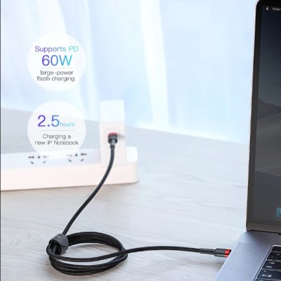 Baseus Cafule USB-C till USB-C,QC 3.0,3A 2m - Röd#3