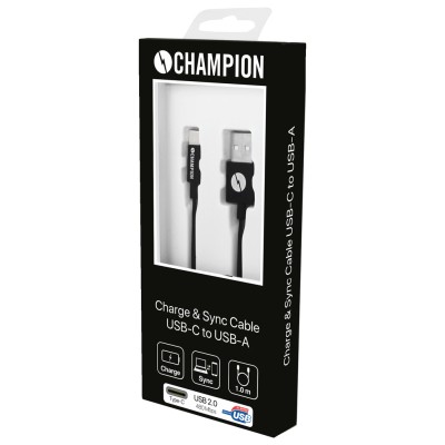 Champion Ladd & Synk kabel USB-A till USB-C 2m Svart#2