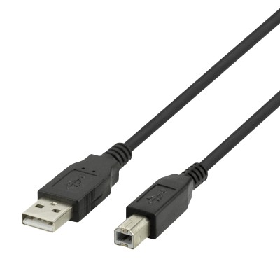 Deltaco USB 2.0 Kabel Typ A - Typ B, 3m - Svart