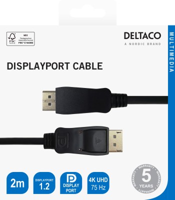 Deltaco DisplayPort kabel, 2m - Svart#3