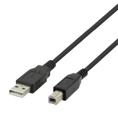Deltaco USB-B 2.0 cable, suitable for printers, 1m - Svart