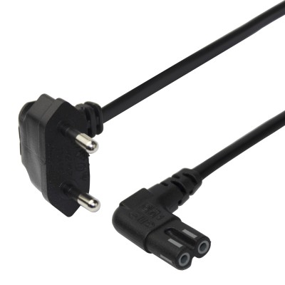Deltaco Power cord CEE 7/16 - C7 angled, 3,0m, black