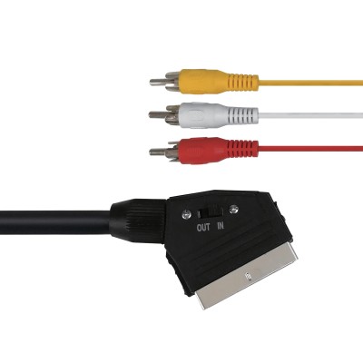 Deltaco SCART to Composite video, with switch, 2m#2