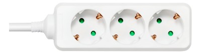 Eluttag 3-vägs GT-0301 3xCEE 7/3 1xCEE 7/7 1.5m - Vit