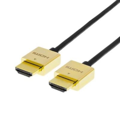 DELTACO PRIME ultratunn HDMI kabel, w. Ethernet, HDMI Type A ha, 4K, Ultra HD, guldpläterad, 2m#2