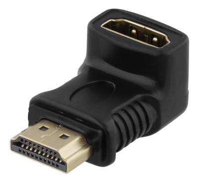 HDMI adapter Hana > Hona, Vinklad - Svart
