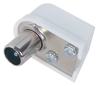 Deltaco Antenn Kontakt Hane Vinklad -- Vit