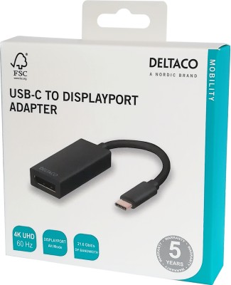 USB-C till DP Adapter USB-C 3.1 > DP Hona - Svart#2