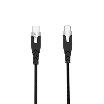 GEAR Laddkabel PRO USB-C till USB-C 2.0 1.5m Svart Kevlarkabel med Metallkopplingar