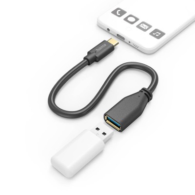 HAMA Adapter Cable USB OTG USB-C to USB-A Black 0.15cm