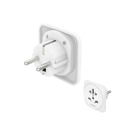 HAMA Traveladapter Type E/F Universal World-EU - Vit