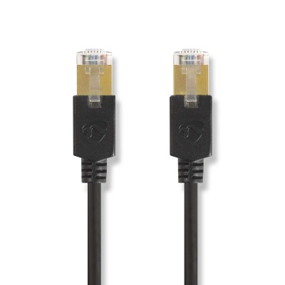 Nätverkskabel 2m, Cat6, RJ45 Kabel, Rund - Svart
