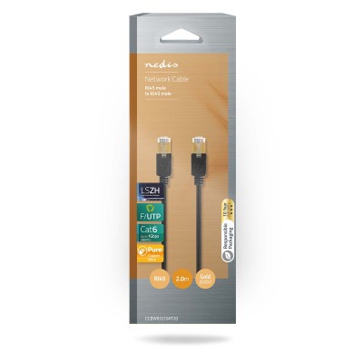 Nätverkskabel 2m, Cat6, RJ45 Kabel, Rund - Svart#3