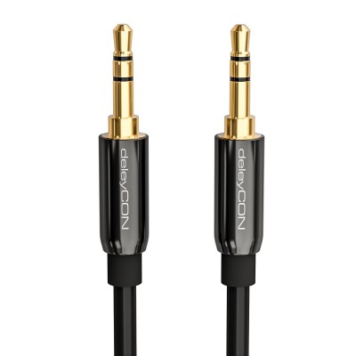 2m Ljudkabel 3,5 mm AUX Kabel Stereo Ljudkabel Rak - Svart#2