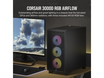 Corsair 3000D RGB Airflow Mid-Tower Case Black, ATX - Svart#4