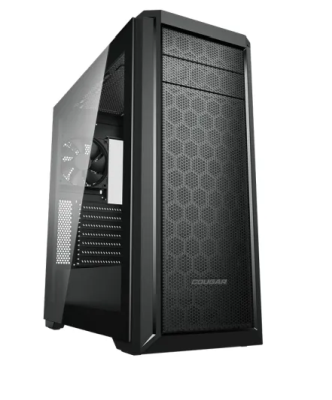 COUGAR MX330-G Pro Chassi, Mid Tower, Mesh Front Panel, 1 x 120mm Fan / TG Fönsterglas sidan - Svart