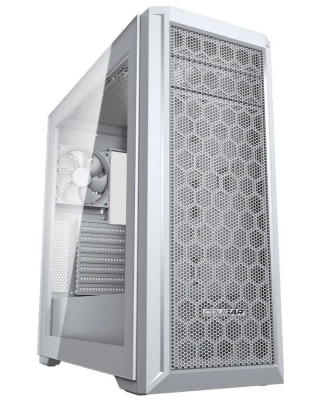 COUGAR MX330-G Pro Chassi, Mid Tower, Mesh Front Panel, 1 x 120mm Fan / TG Fönsterglas sidan - Vit