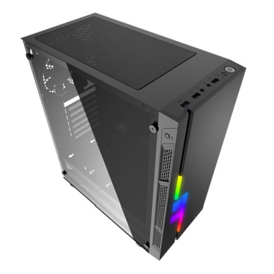 DUTZO C320 TG RGB, Miditower m. Sidfönster, Svart Chassi#2