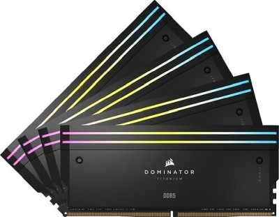 96 GB (4x24GB) DDR5-6000 Corsair Dominator Titanium RGB CL30, Intel XMP - Svart