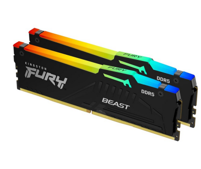 32 GB (2x16GB) DDR5-5600 Kingston FURY Beast RGB CL40, XMP - Svart