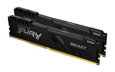 64 GB (2x32GB) DDR4-3200 Kingston FURY Beast CL16 - Svart