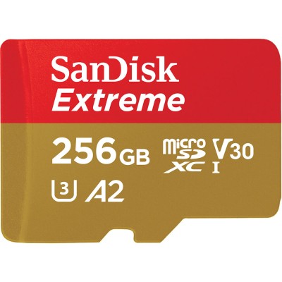 Micro Secure Digital SDXC 256 GB Sandisk Extreme, 190/130 MB/sek, Class 10, UHS-I V30, U3, A2, inkl. SD-adapter#3