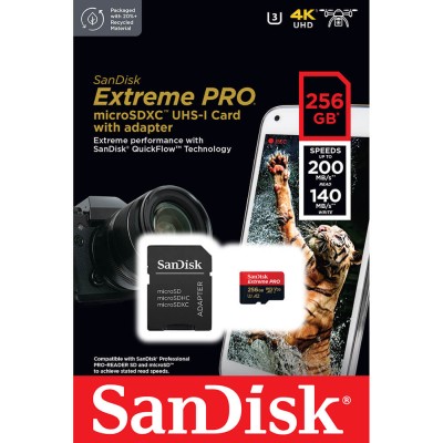 SANDISK MicroSDXC Extreme Pro 256GB 200MB/s A2 C10 V30 UHS-I#3