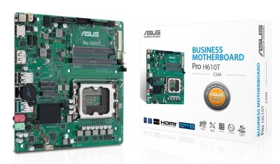 Asus PRO H610T-CSM, Intel LGA1700, PCI Express, Thin Mini-ITX, 2xDDR5, M.2 + SATA3, HDMI/DP/LVDS, USB 3.2, GigaLAN